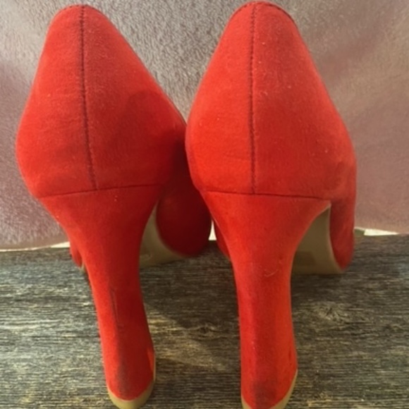 Red Open Toe High Heels Size 6 1/2 - Picture 8 of 15